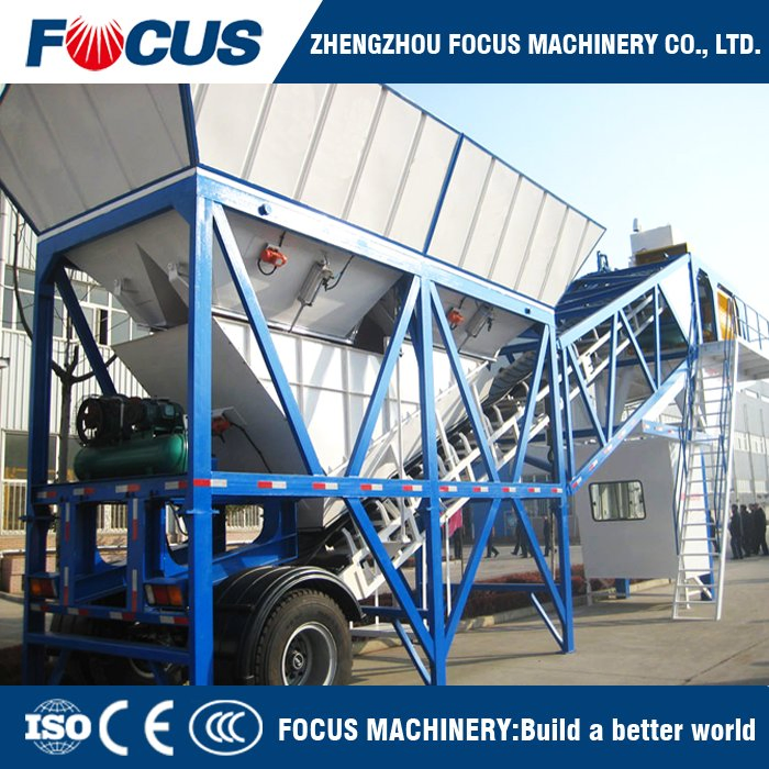 Manufacturers Portable Yhzs25 Mobile Concrete Mixer Plant Overall Power 40kw