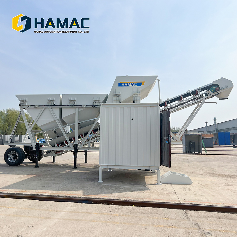 Hamac Hzm35 Customized 25-35m3 60m3 75m3 90m3 120m3 180m3 240m3 Mobile Dry Cocnrete Batching Plant with Fly Ash Silo