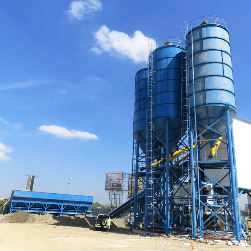 Mini Construction Equipment Semi Mobile Concrete Mixing Plant Stationary Continuous Concrete Mixer Plant
