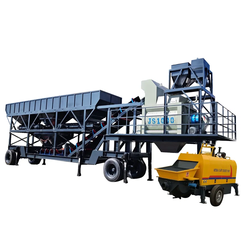 Custom Yhzs25-120 Portable Concrete Mixing Plant with Twin-Shaft Concrete Mixer Concrete Plant