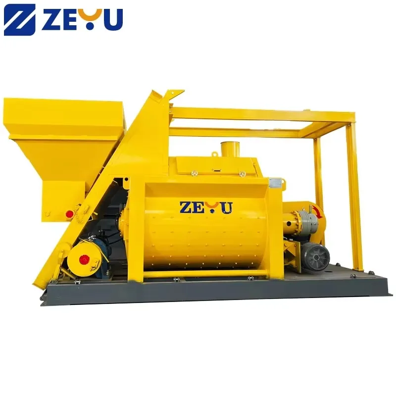 Twin-shaft forced mixer