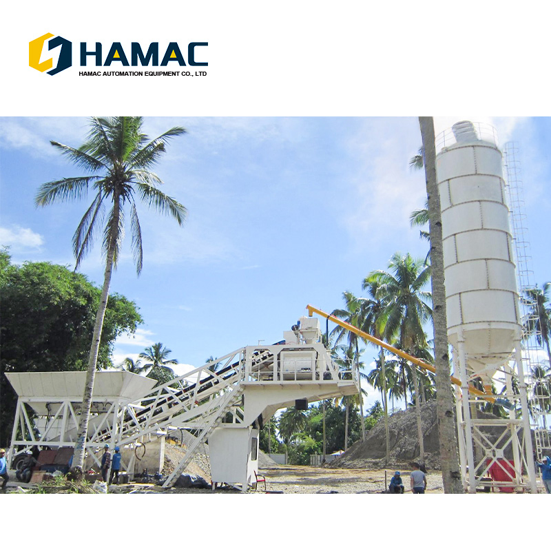 Hamac Mini Mobile Self-Loading Yhzs60 Hydraulic Portable Cement Concrete Mixer Plant