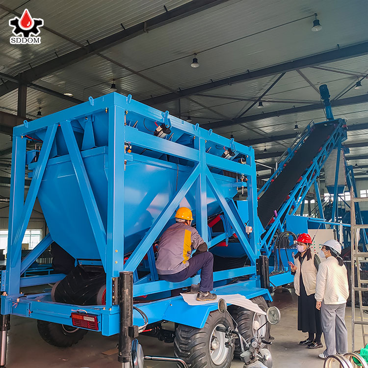Sddom Mobile Type 50m3/H Dry Mix Concrete Batching Plant for Sale