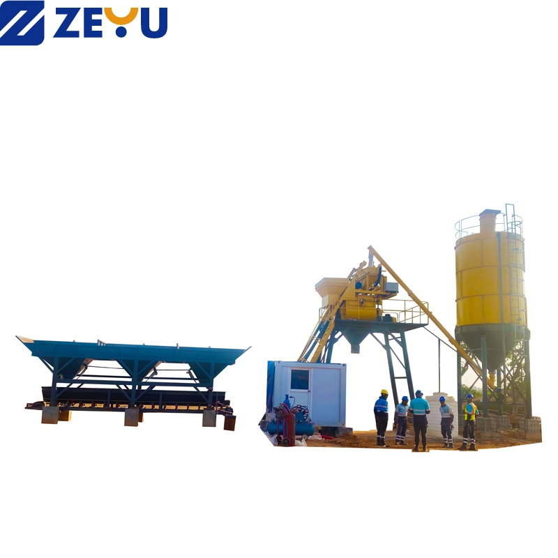 Hzs60 Concrete Mixing Plant, Eco-Friendly Dust Removal &amp; High Precision Batching