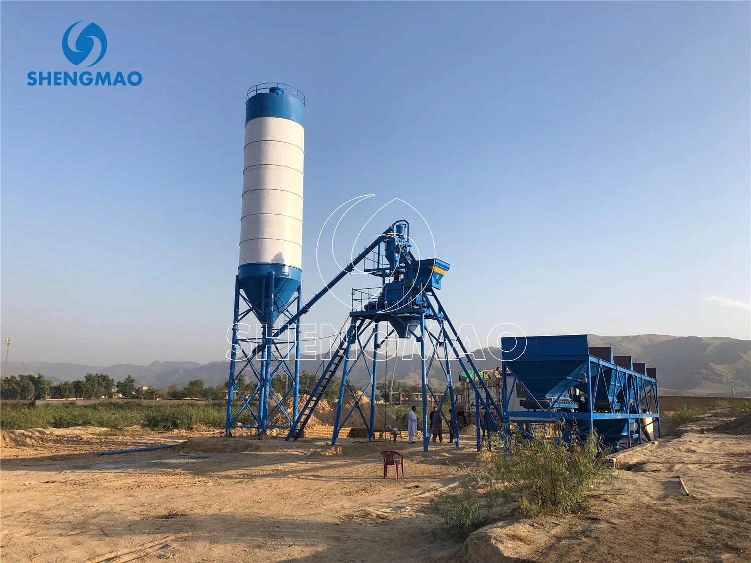 Hzs Stationary Concrete Batching Plant Beton Concrete Cement Fly Ash Mixing Plant for Construction Use