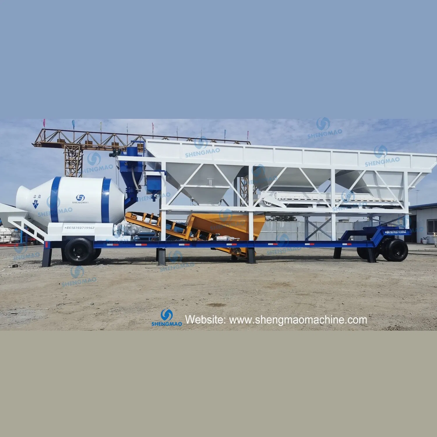 Yhzm Portable Precast Plant Concrete Batching Mixing Plant