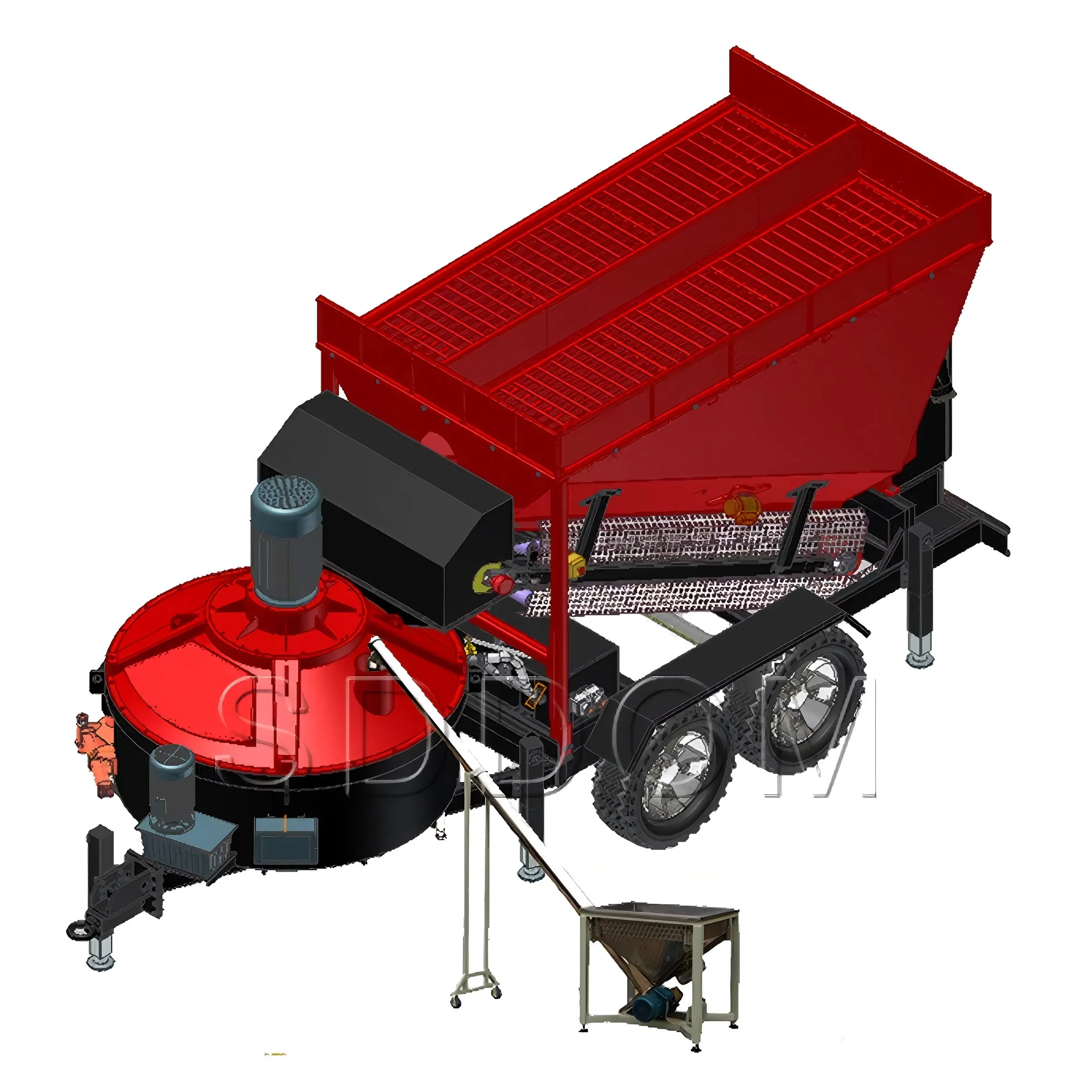 Sddom Customizable Mobile Concrete Batching Plant - High Precision Mixing, Suitable for Bridge &amp; Building Projects