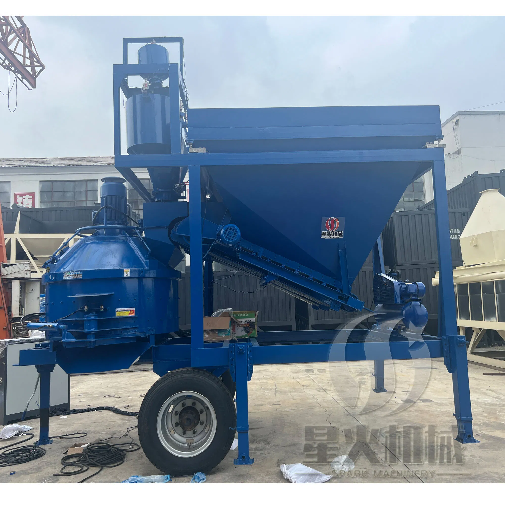 Automatic Small 30m3/H Compact Mobile Concrete Batching Plant