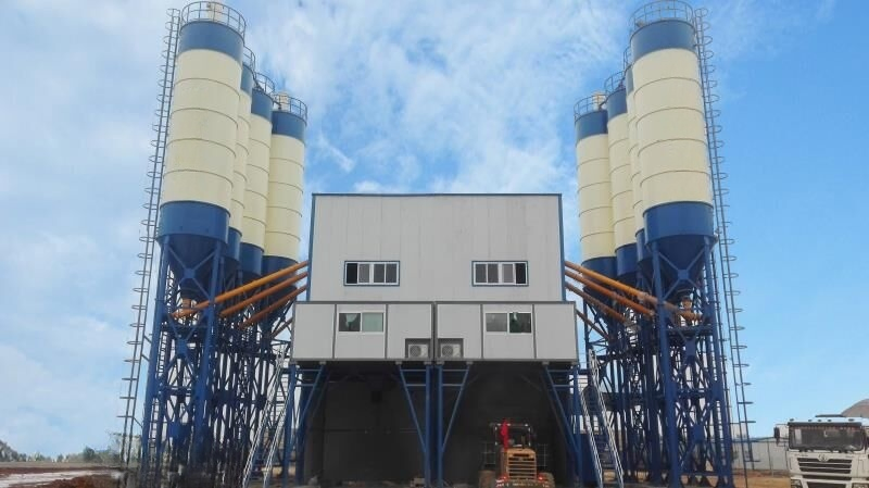 High-Efficiency Stationary Concrete Batching Plant Strong Production Capacity