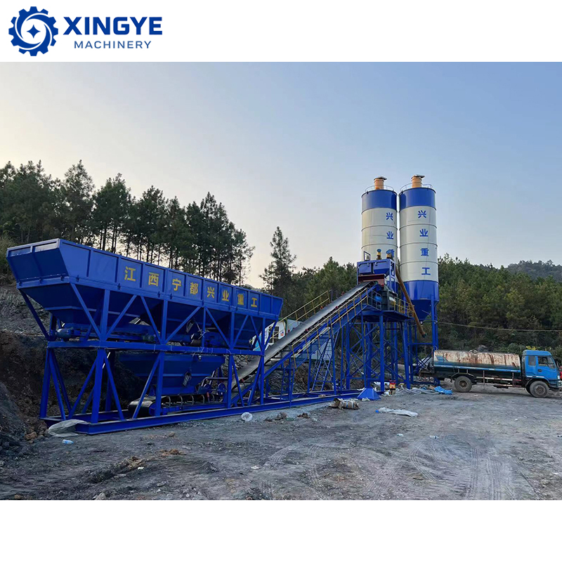 Manufacturer Efficient Hzs90 Portable Compact Cement Concrete Batching Plant