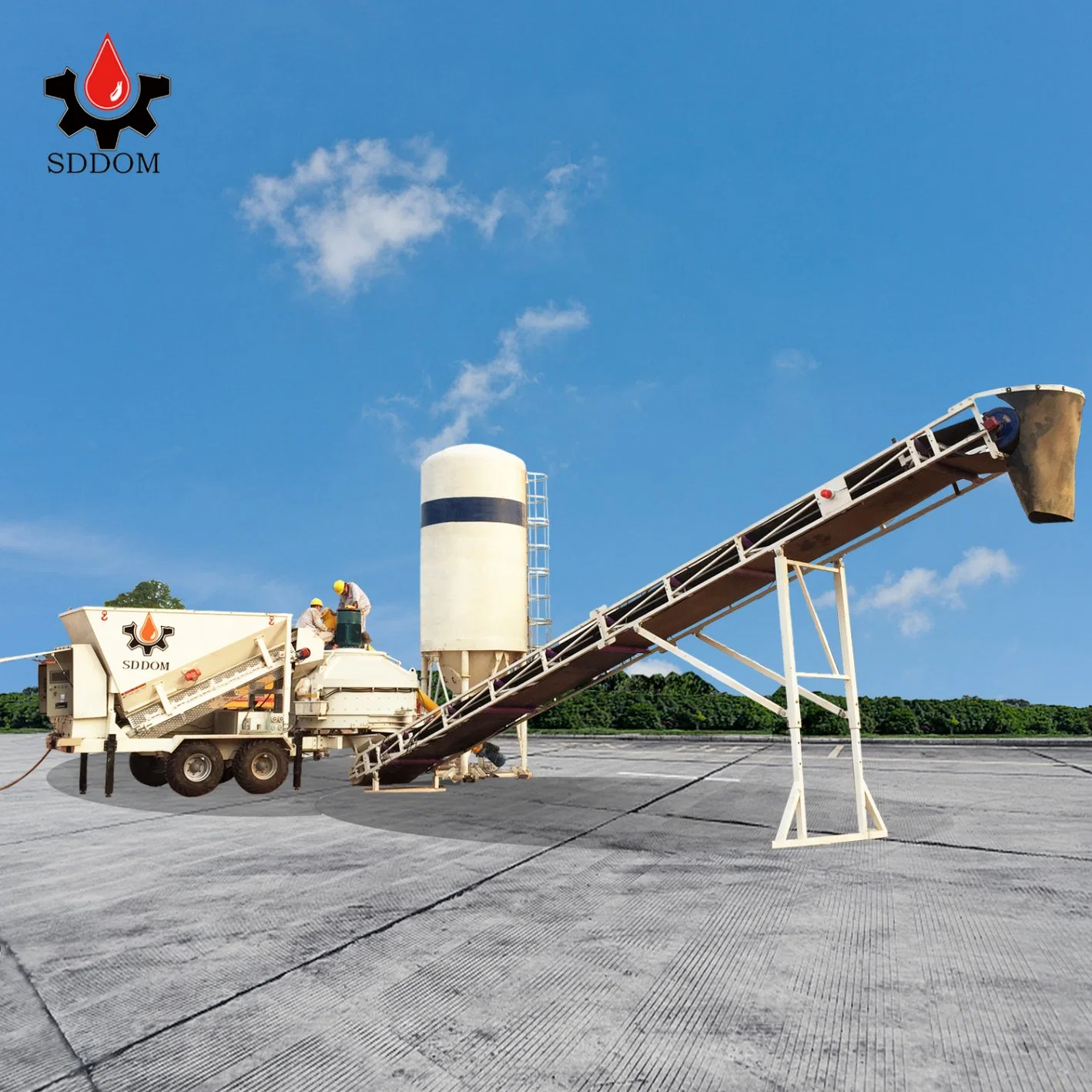 10 20 30 M3/H Concrete Construction Equipment Mobile Concrete Mixing Plant with Planetary Concrete Mixer Machine