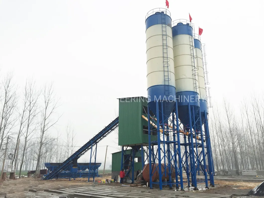 Free-Foundation Portable Concrete Mixer Machine Forced 50 M3/H Concrete Mixing Plant in China