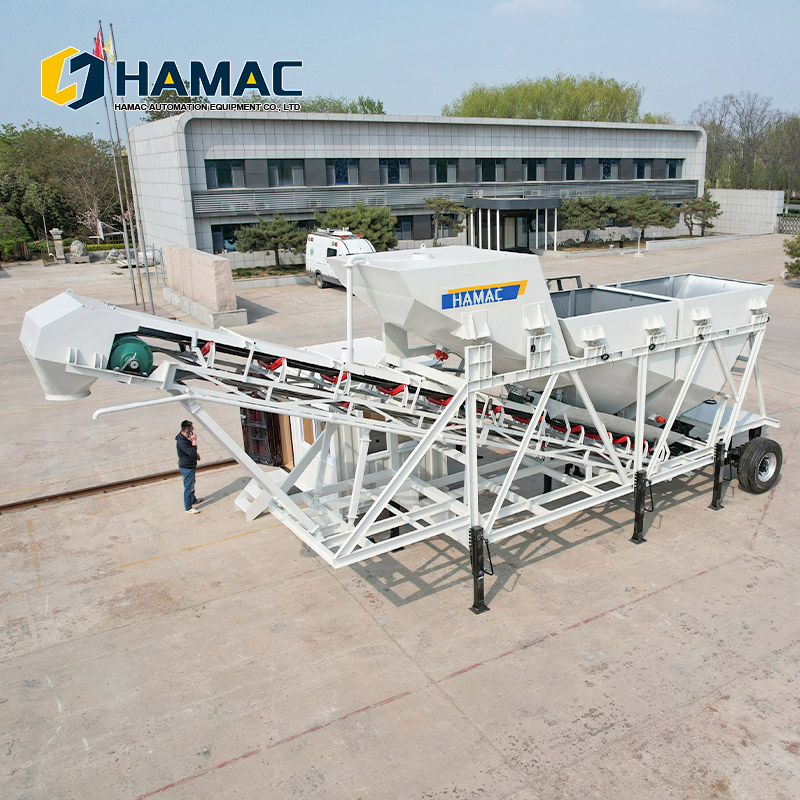 Hamac Hzm35 Customized 25-35m3 60m3 75m3 90m3 120m3 180m3 240m3 Mobile Dry Cocnrete Batching Plant with Fly Ash Silo