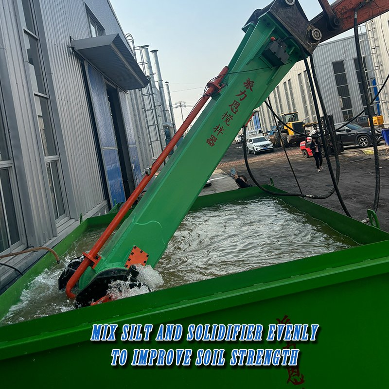 Robust Soil Stabilization System with Power Mixer Sewage Sludge Solidification Excavator-Mounted Mixing Head