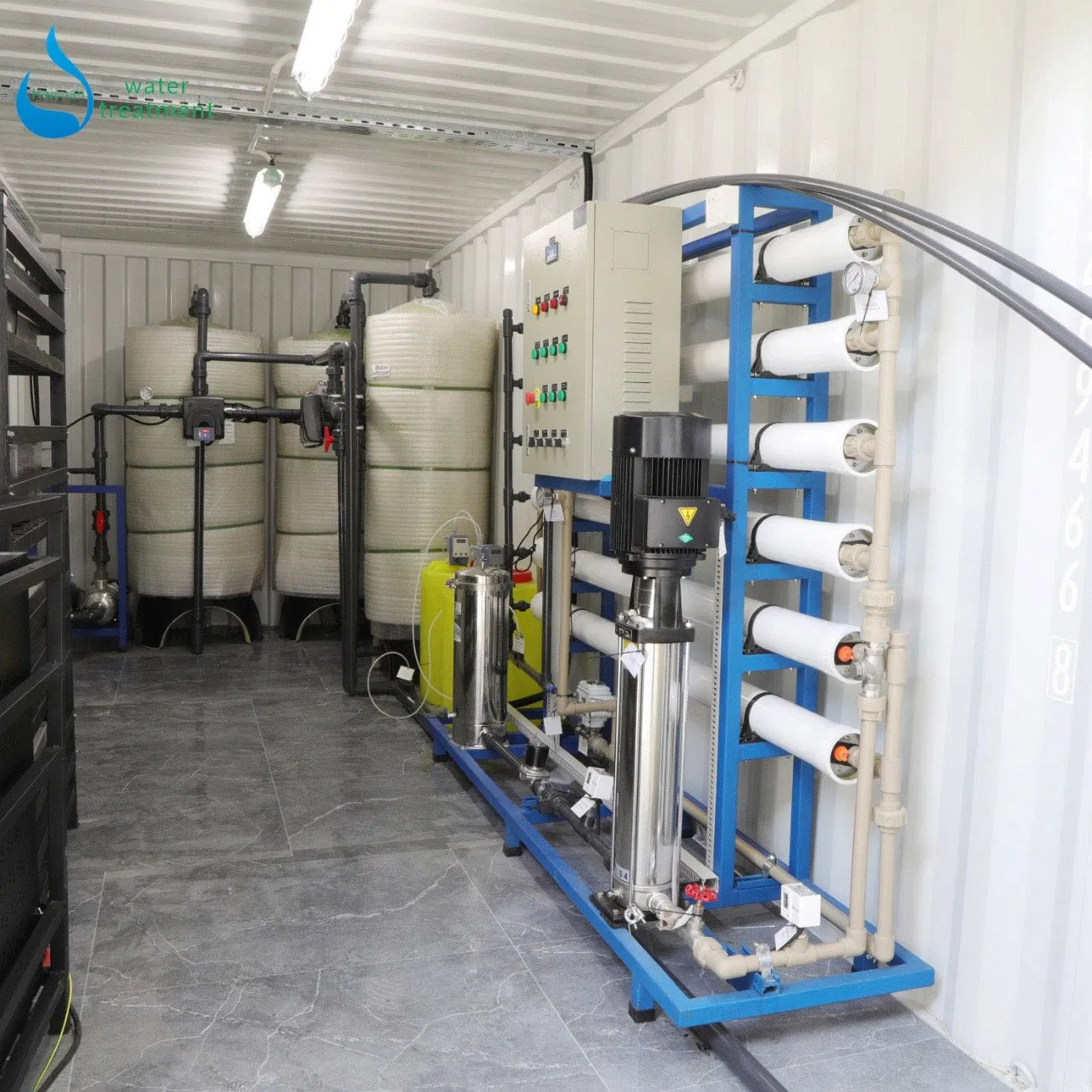 Containerized Mobile Seawater Sea Water Desalination Treatment Drinking Filtration Purification Industrial RO Softener Reverse Osmosis System Filter Purifier