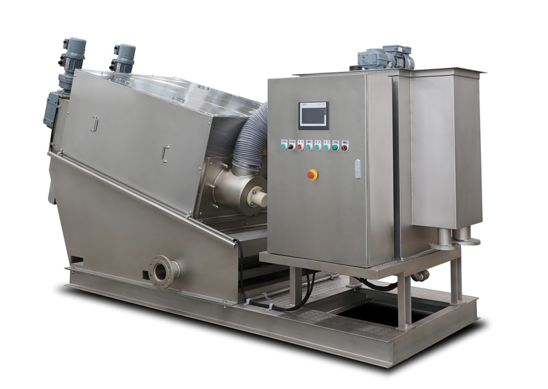 Automatic Spiral Stacked Screw Type Press Stainless Steel Sludge Dewatering Machine Equipment