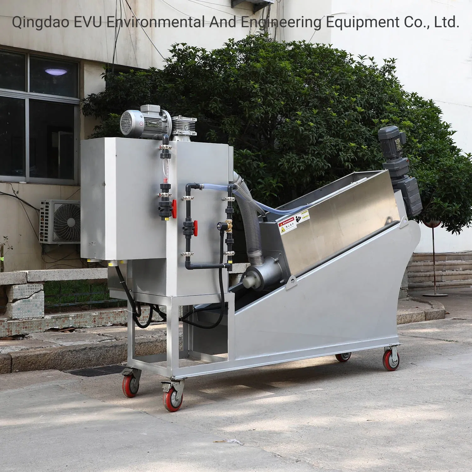 Wastewater Treatment Screw Filter Press Sludge Dewatering Machine System