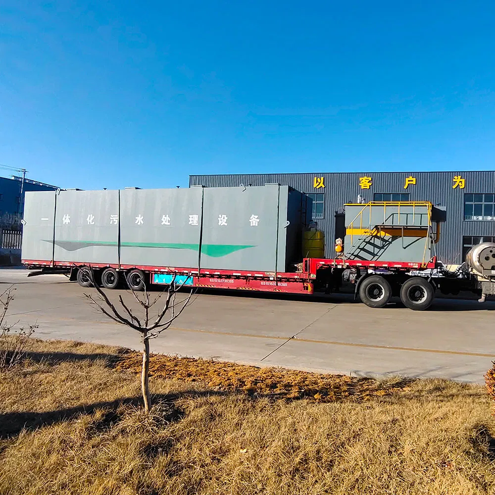 Compact Containerized Wastewater Treatment System with Integrated Clarification, Biological and Disinfection Processes