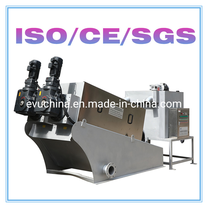 Food Processing Sludge Dewatering Machine Water Filter Screw Press Slurry Dehydrator for Sewage Treatment Equipment Waste Water Systems