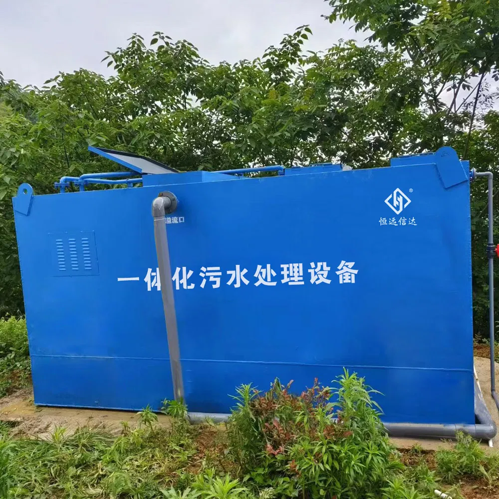 Compact Containerized Wastewater Treatment System with Integrated Clarification, Biological and Disinfection Processes