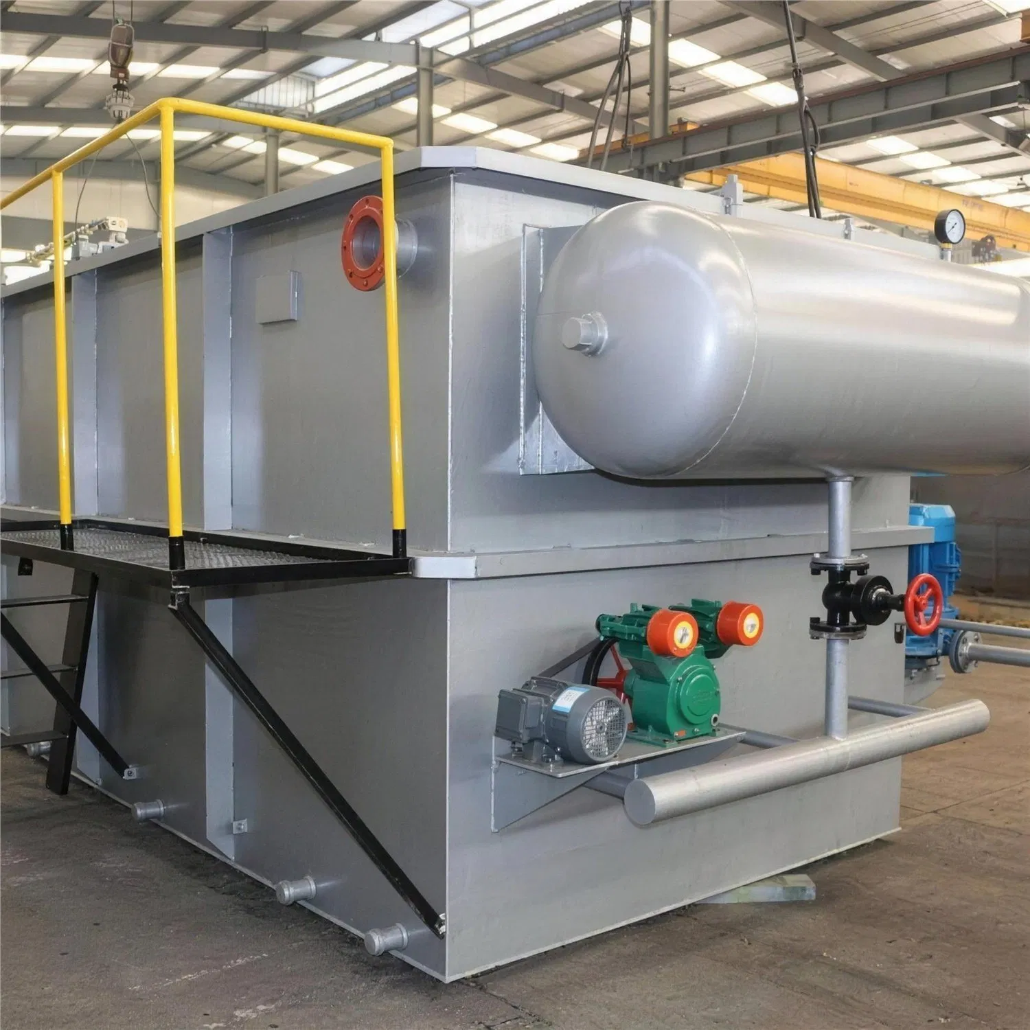 High Efficiency Dissolved Air Flotation Wastewater Clarification System for Industrial Effluent Treatment with Microbubble Generation and Automatic Skimmer Tech