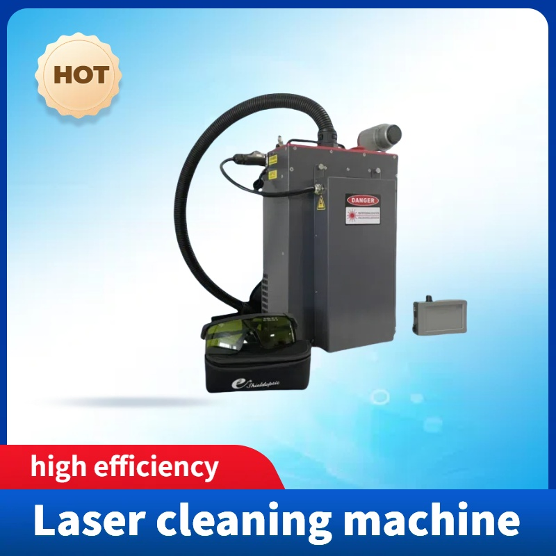 Backpack Laser Cleaning Machine, Laser Rust Remover Machine, Pulse Laser Cleaner Machine, Handheld Cleaning Head with Emergency Stop Function