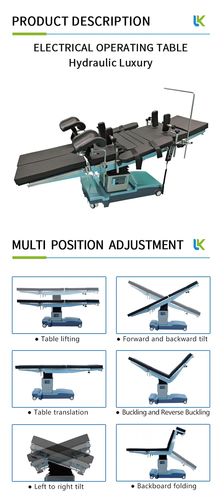 Electric Hydraulic Operating Table Main View