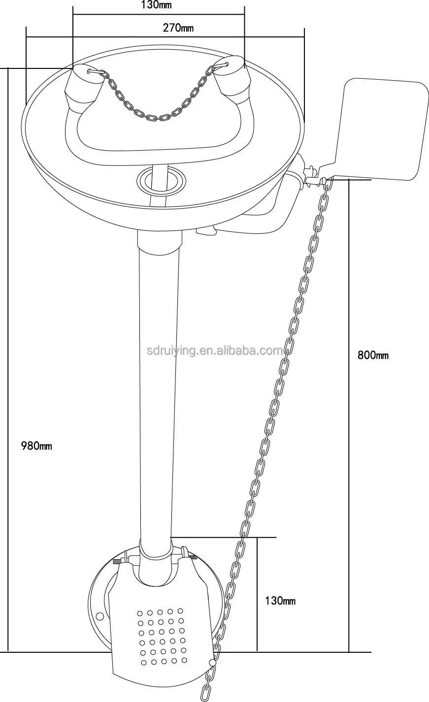 Eyewash Station Vertical Emergency Eyewash 304 Stainless Steel