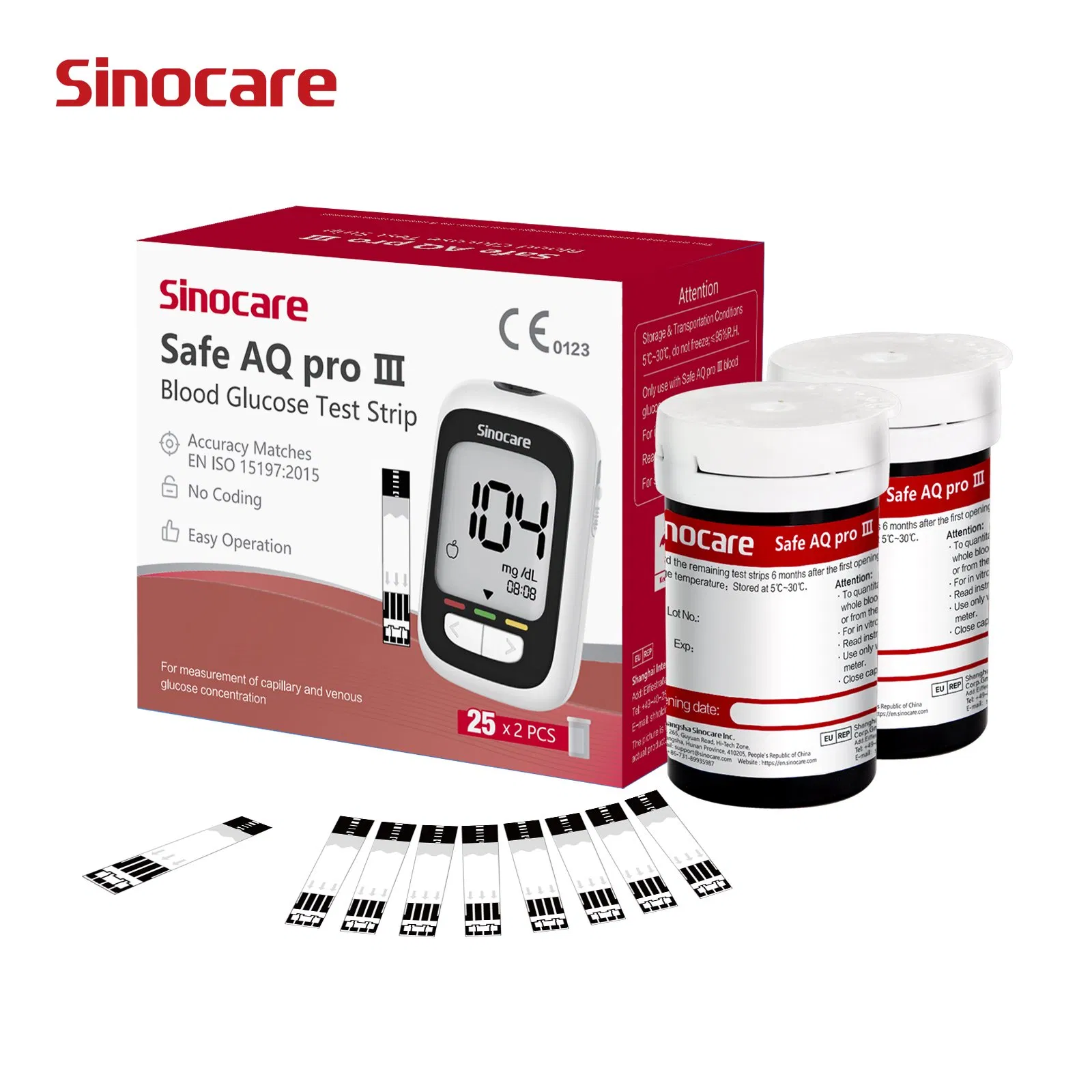 Sinocare Glucose Meter Glucometer Blood Sugar Diabetes Testing Machine Blood Sugar Monitor