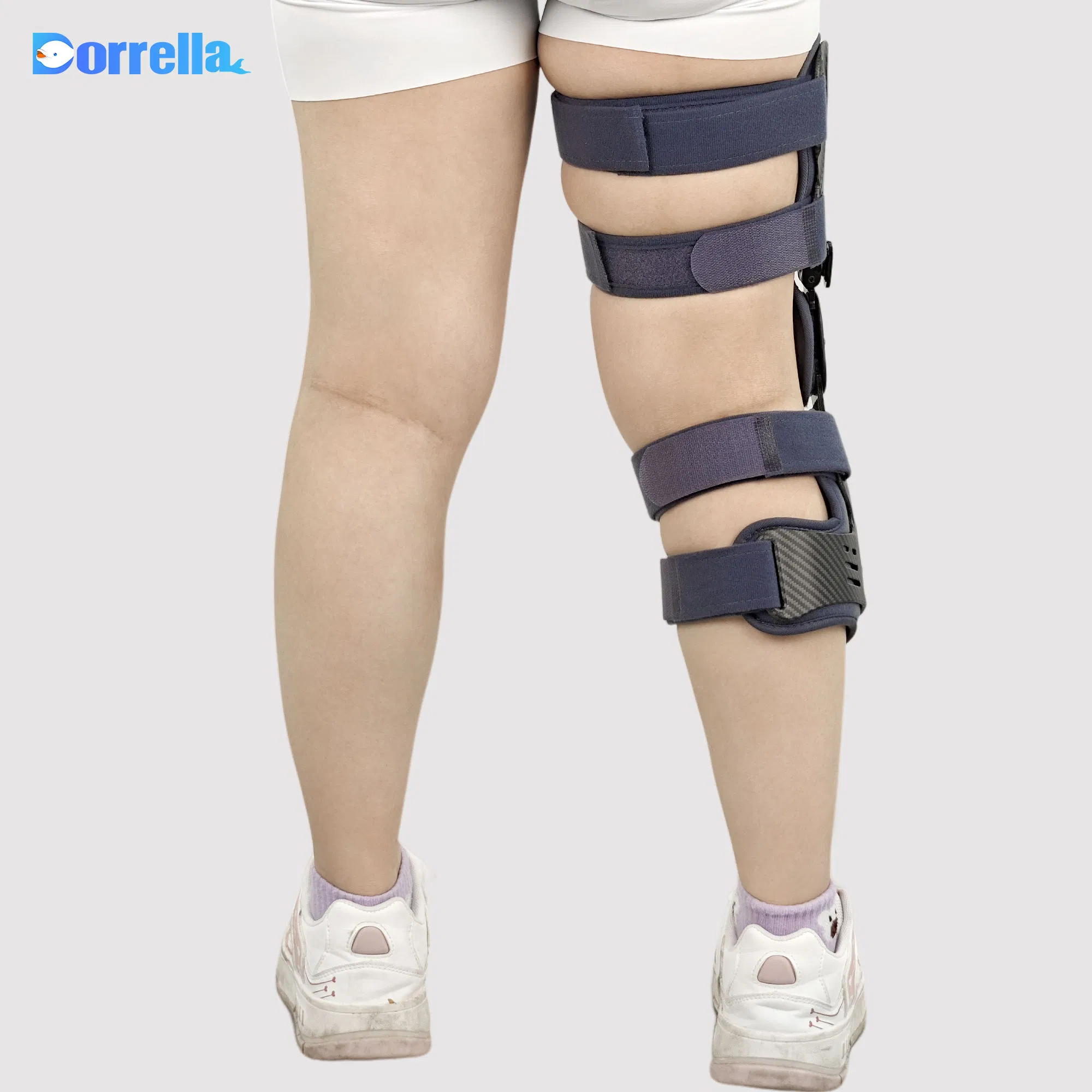 Hinged Knee Immobilizer Fixed Knee Brace Adjustable Orthopedic Leg Brace