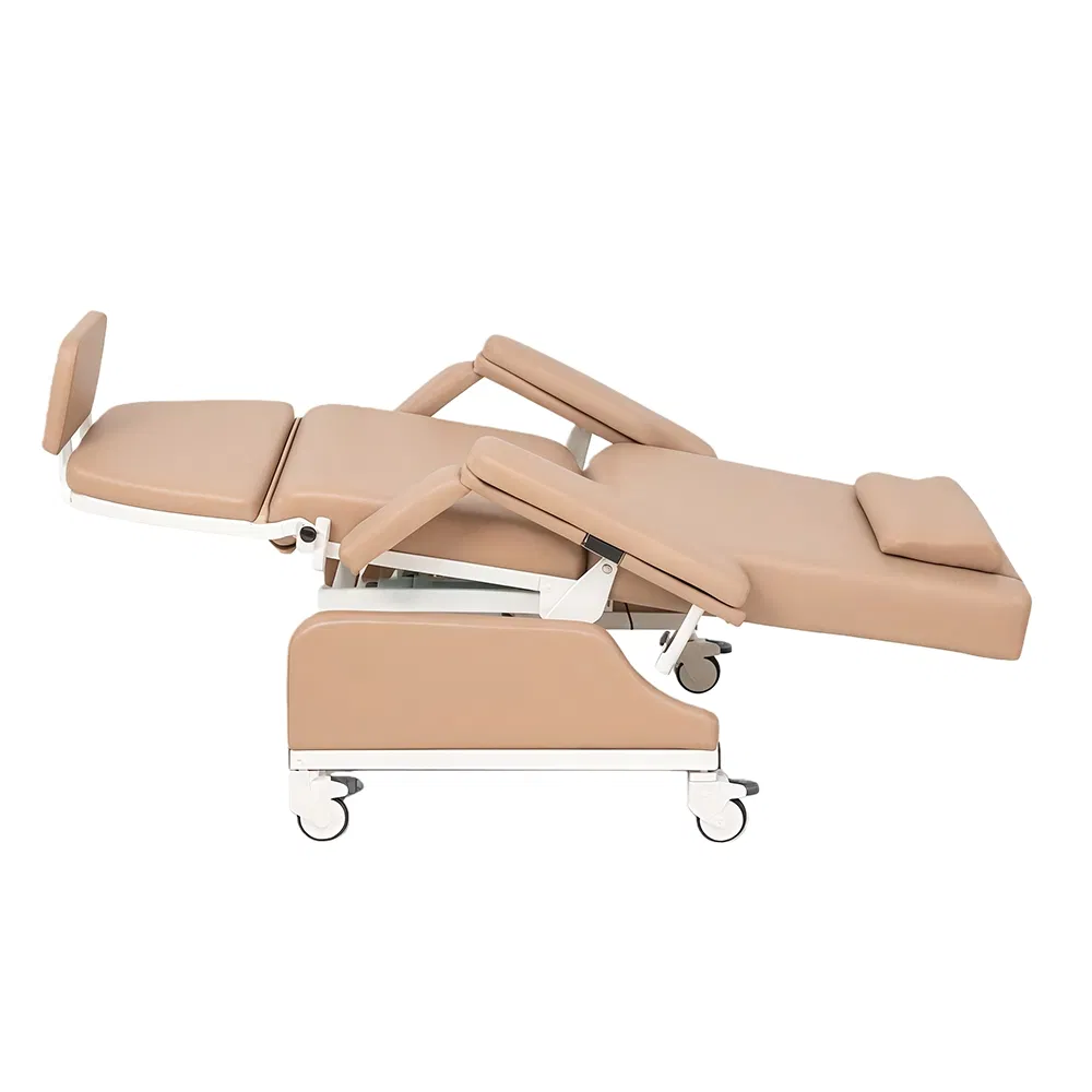 Luxury High Quality Customized Electric Hospital Patient Infusion Chair Medical Dialysis Blood Transfusion Chair with CPR Function Two Functions