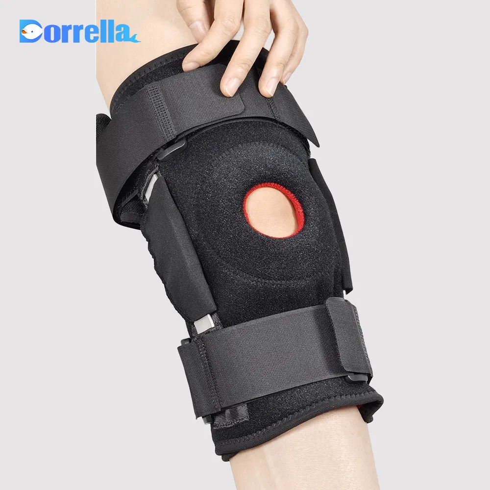 Adjustable Sport Grade Orthopedic ROM Neoprene Open Patella Fitness Running Knee Pad Joint Hinged Post Op Knee Support Brace