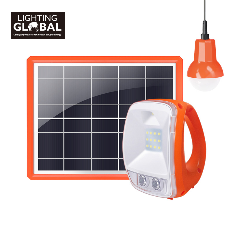 Lighting Global Solar Light 5W Portable Solar Lantern with Bulbs Mobile Charger Solar Lighting System for Emergency Use/Africa/India/Uganda/Rwanda