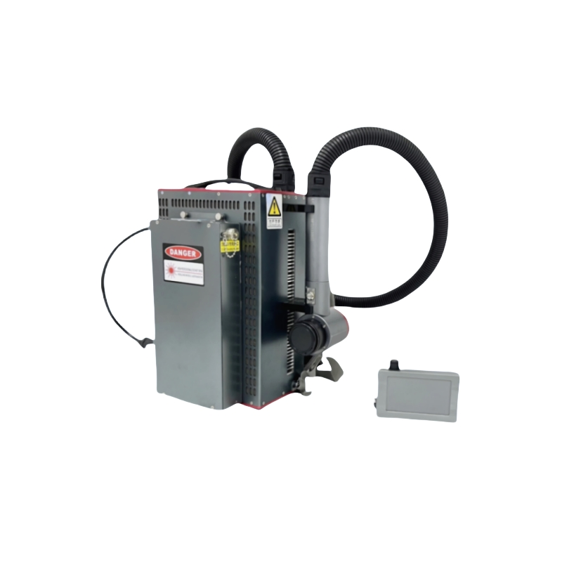 Backpack Laser Cleaning Machine, Laser Rust Remover Machine, Pulse Laser Cleaner Machine, Handheld Cleaning Head with Emergency Stop Function