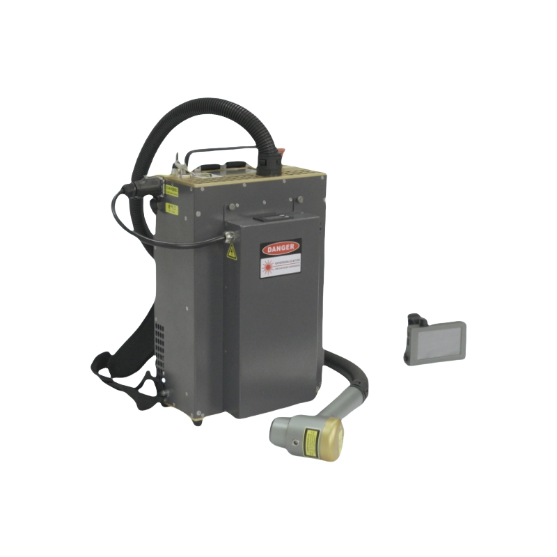 Backpack Laser Cleaning Machine, Laser Rust Remover Machine, Pulse Laser Cleaner Machine, Handheld Cleaning Head with Emergency Stop Function
