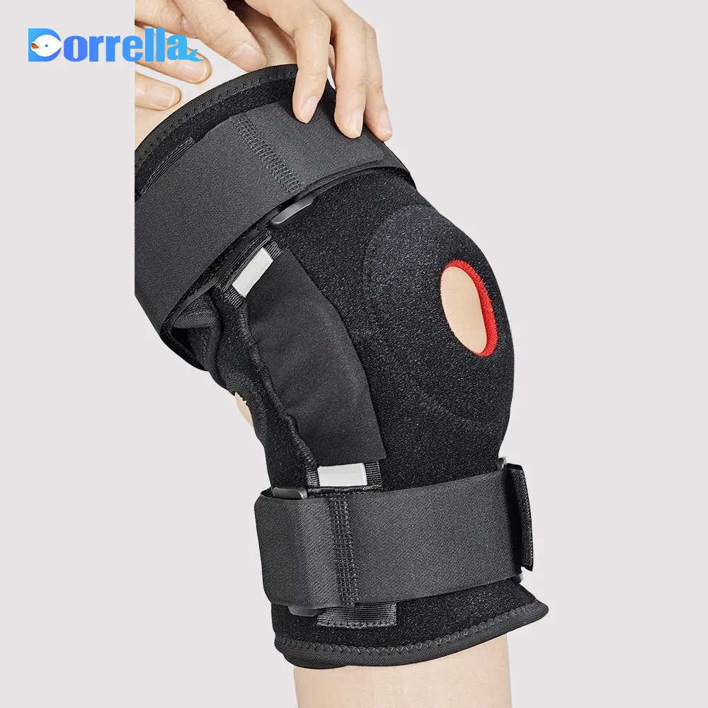 Adjustable Sport Grade Orthopedic ROM Neoprene Open Patella Fitness Running Knee Pad Joint Hinged Post Op Knee Support Brace