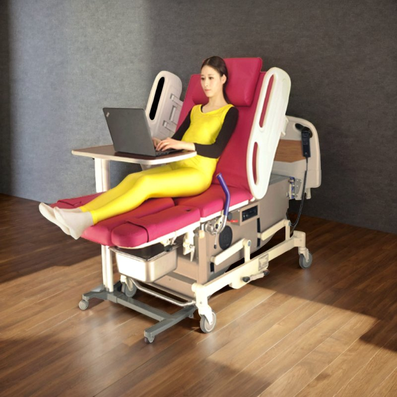 Electric Ldr Obstetric Bed with PU Leather Adjustable Headboard