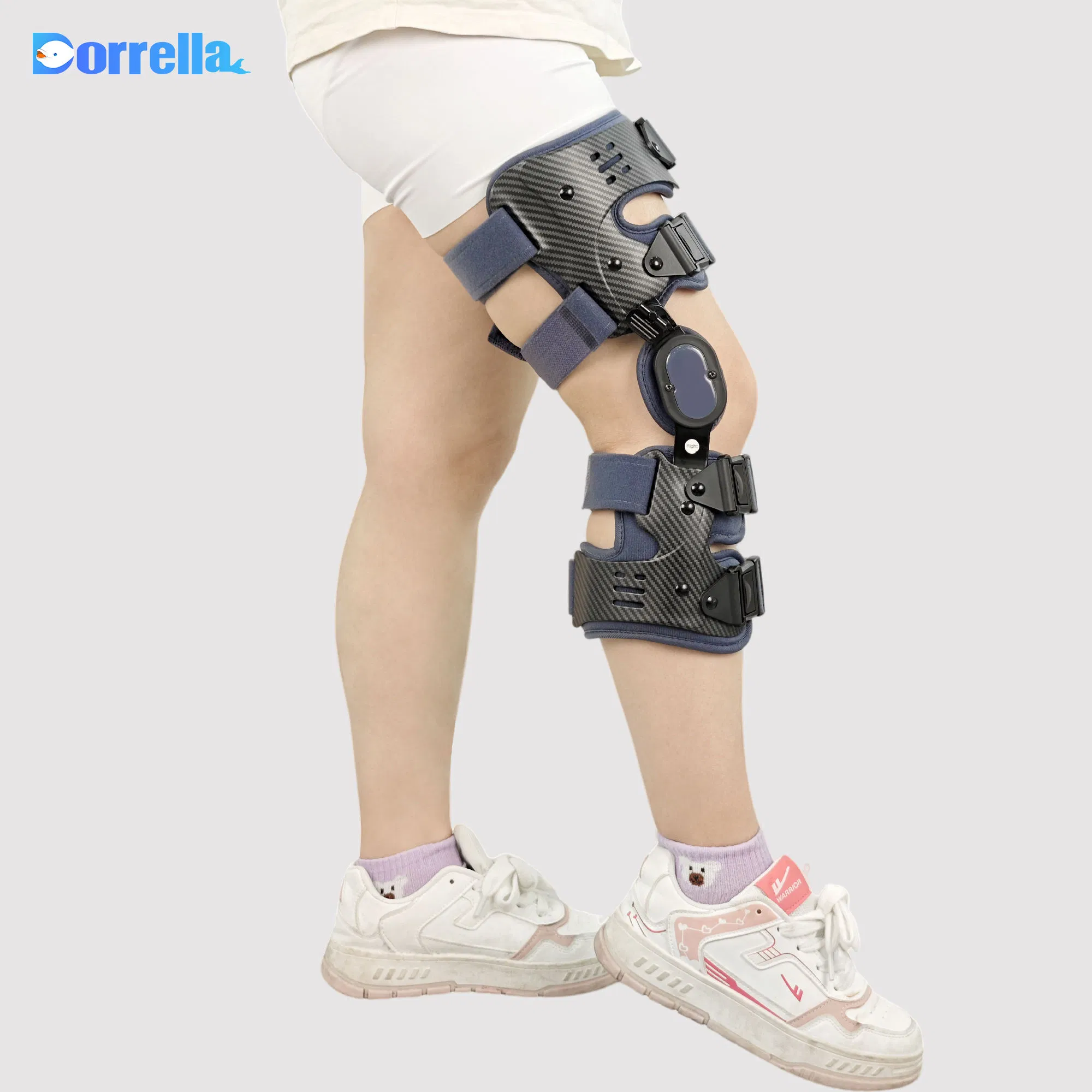 Hinged Knee Immobilizer Fixed Knee Brace Adjustable Orthopedic Leg Brace