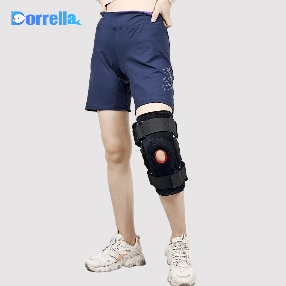 Adjustable Sport Grade Orthopedic ROM Neoprene Open Patella Fitness Running Knee Pad Joint Hinged Post Op Knee Support Brace