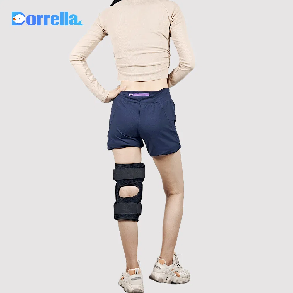Adjustable Sport Grade Orthopedic ROM Neoprene Open Patella Fitness Running Knee Pad Joint Hinged Post Op Knee Support Brace