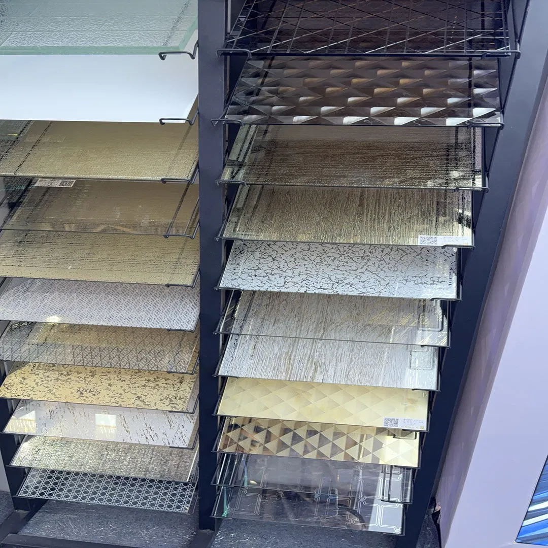 Premium Quality Glass with Unique Designs for Bathrooms Tempered Acid Etched Glass with Designs 3mm to 19 mm Max 2440*3660 Clear Grey Bronze Color