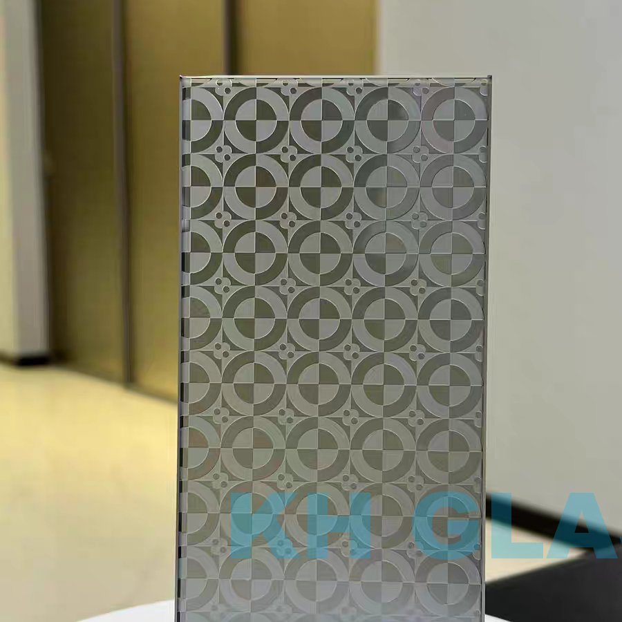 Factory Supply 4mm-10mm Bronze /Gray /Blue Color Acid Etched Frosted Glass Customized