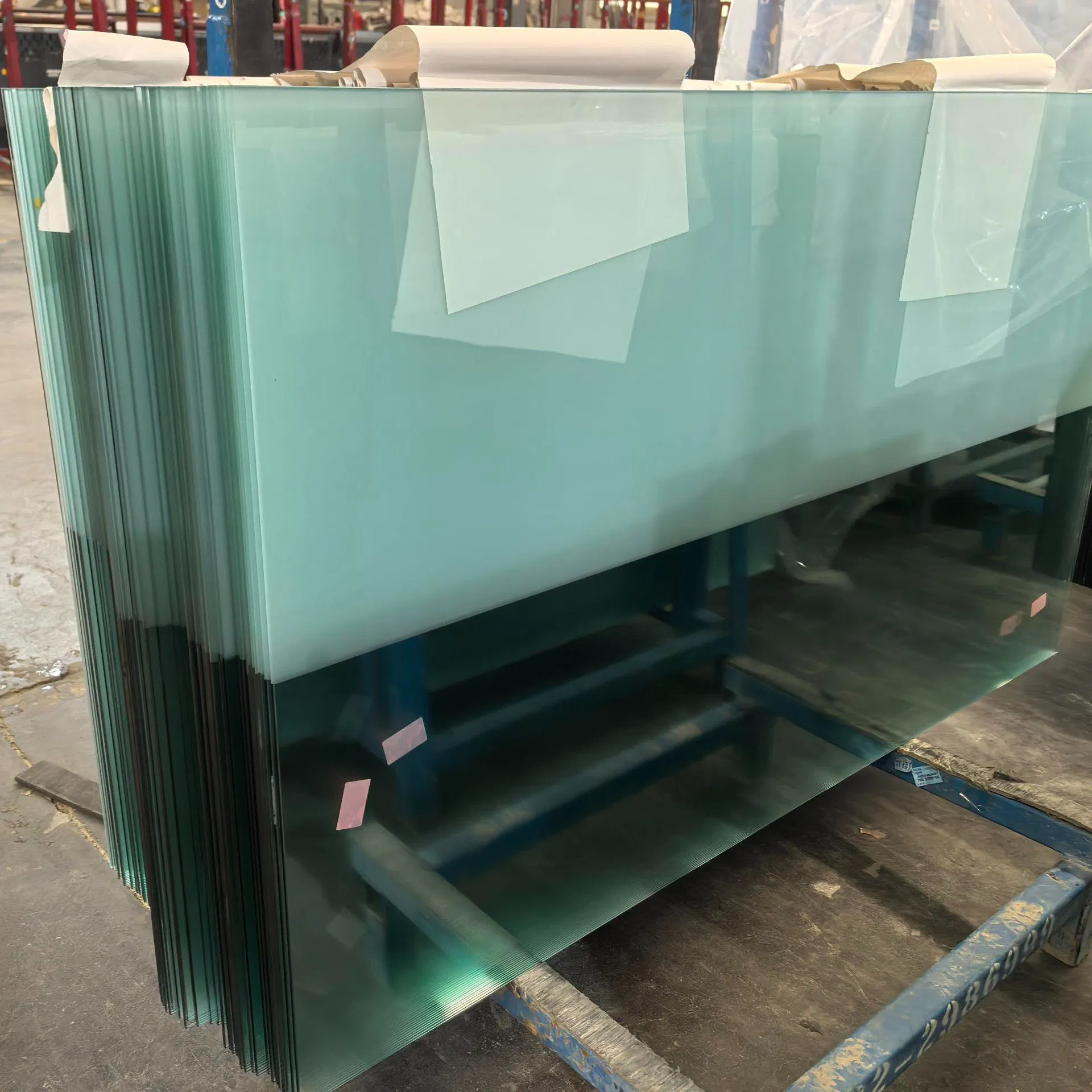 Big Size Clear and Other Colors Acid Etched Frosted Glass for Decorative Wall Door Balustrade Furniture