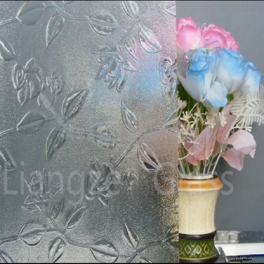 4mm Patterned Glass /Rolled Pattern Glass with Large Ripple Bamboo for Decoration