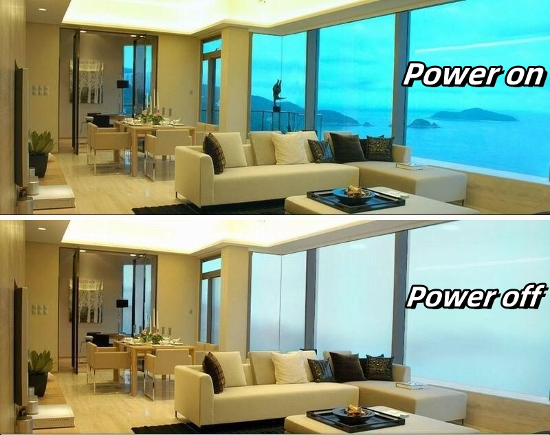 6+6mm Switchable Privacy Glass Electric Dimming Smart Pldc Film Glass for Building/Hotel/Bathroom/Office