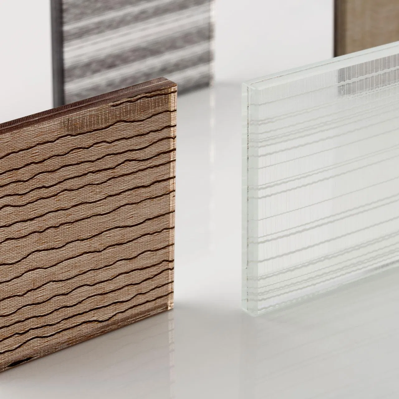 Custom Sizes Decorative Fabric Silk Wire Mesh Laminated Glass Safety Security for Buildings