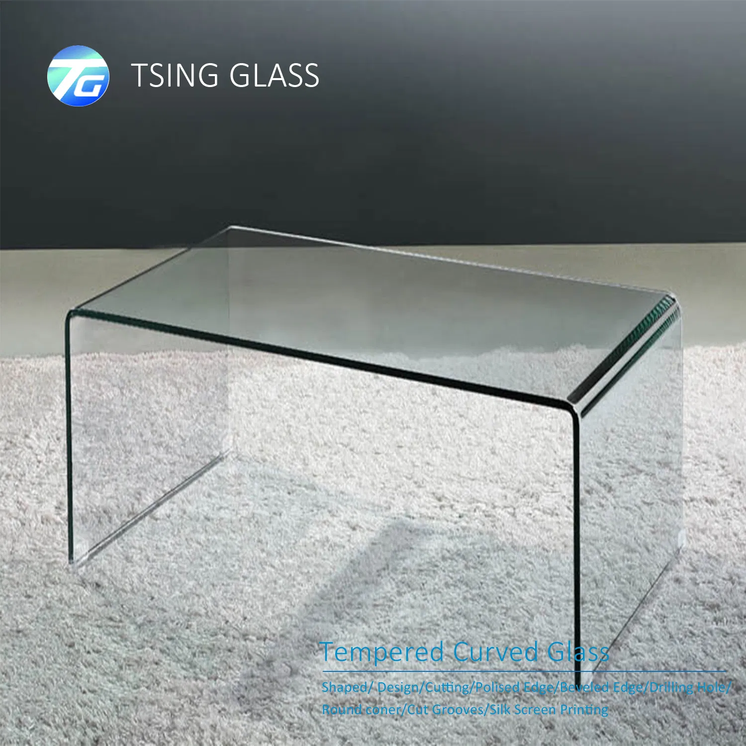 Float Tempered/Toughened Glass Curved Glass Hot Bent Glass for Furniture Glass Railing Fence Table Top