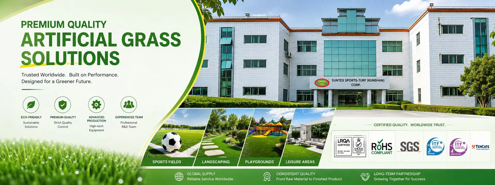 Suntex artificial grass installed for a landscape project