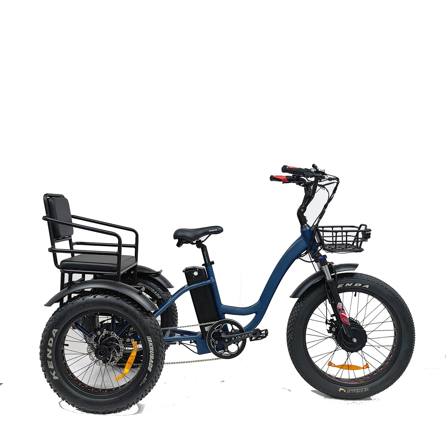 3 Wheel Electric Cargo Tricycle Fat Tire Front Drive Family 2person Electric Trike