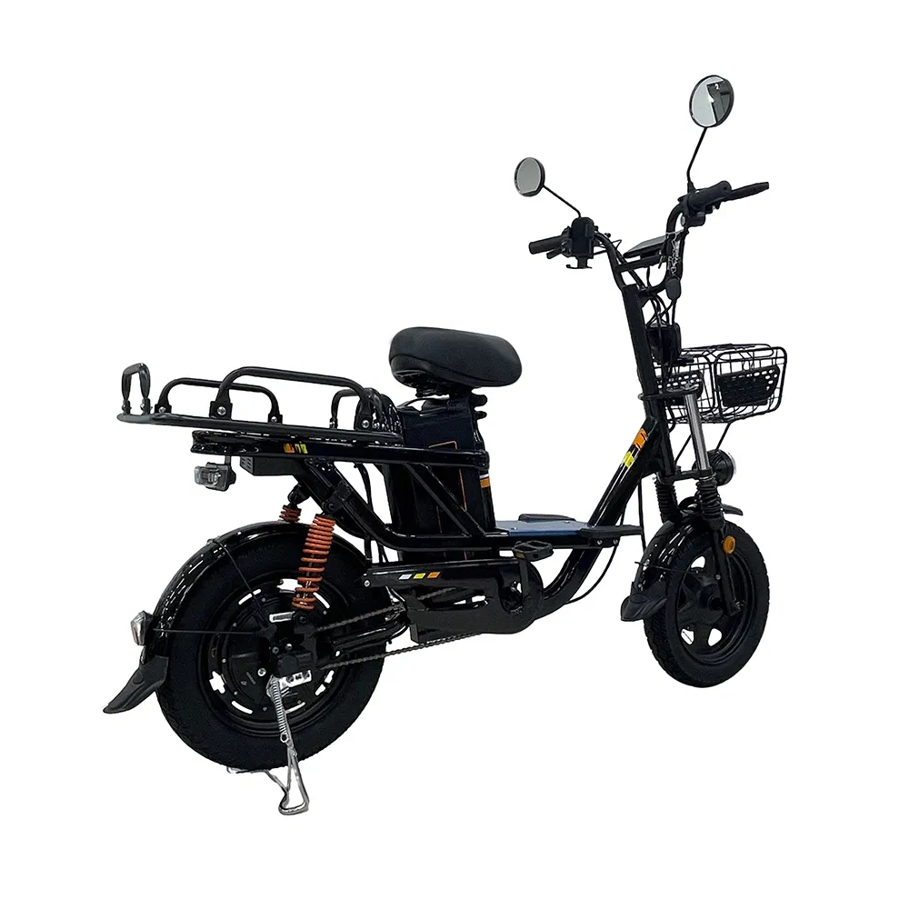 Cheap Electric Bike with Cargo Shelf Factory Wholesale Electronic Bicycle Lithium Battery 2 Wheel Cargo Electric Scooter Bici Electtrica Takeaway E Bike Factory